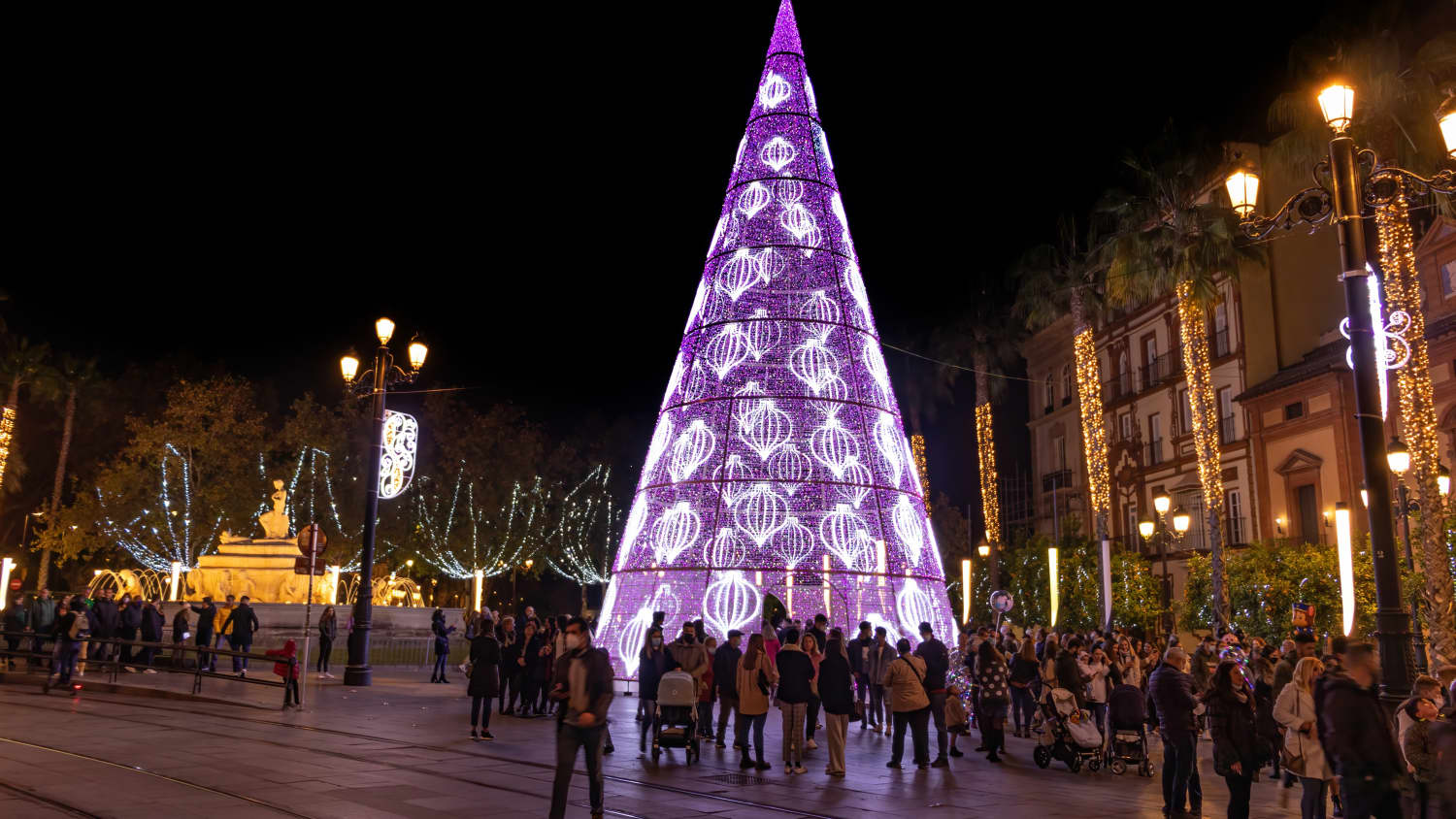Weihnachtsbeleuchtung in Sevilla