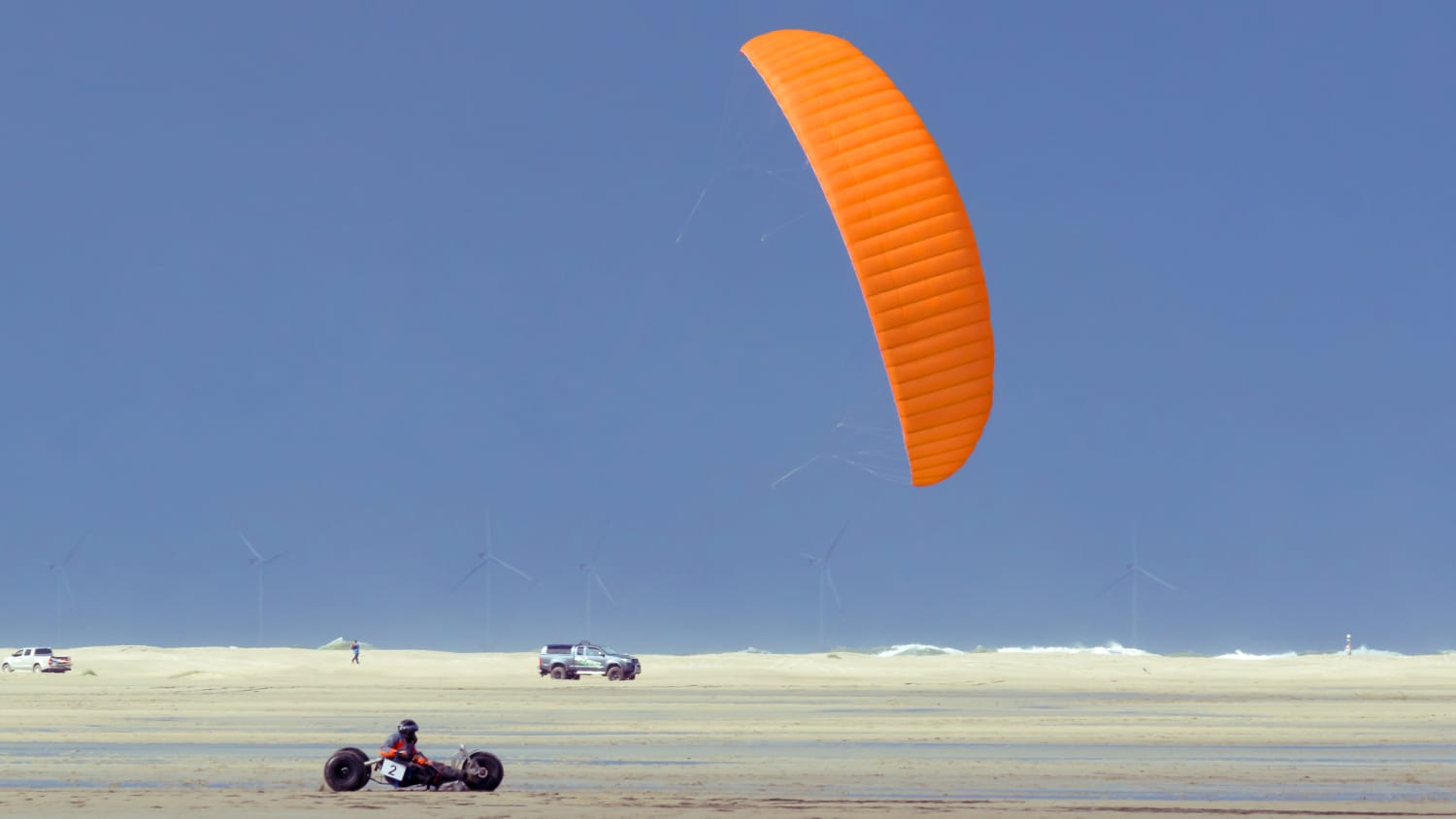 Kitebuggy am Strand von Borkum