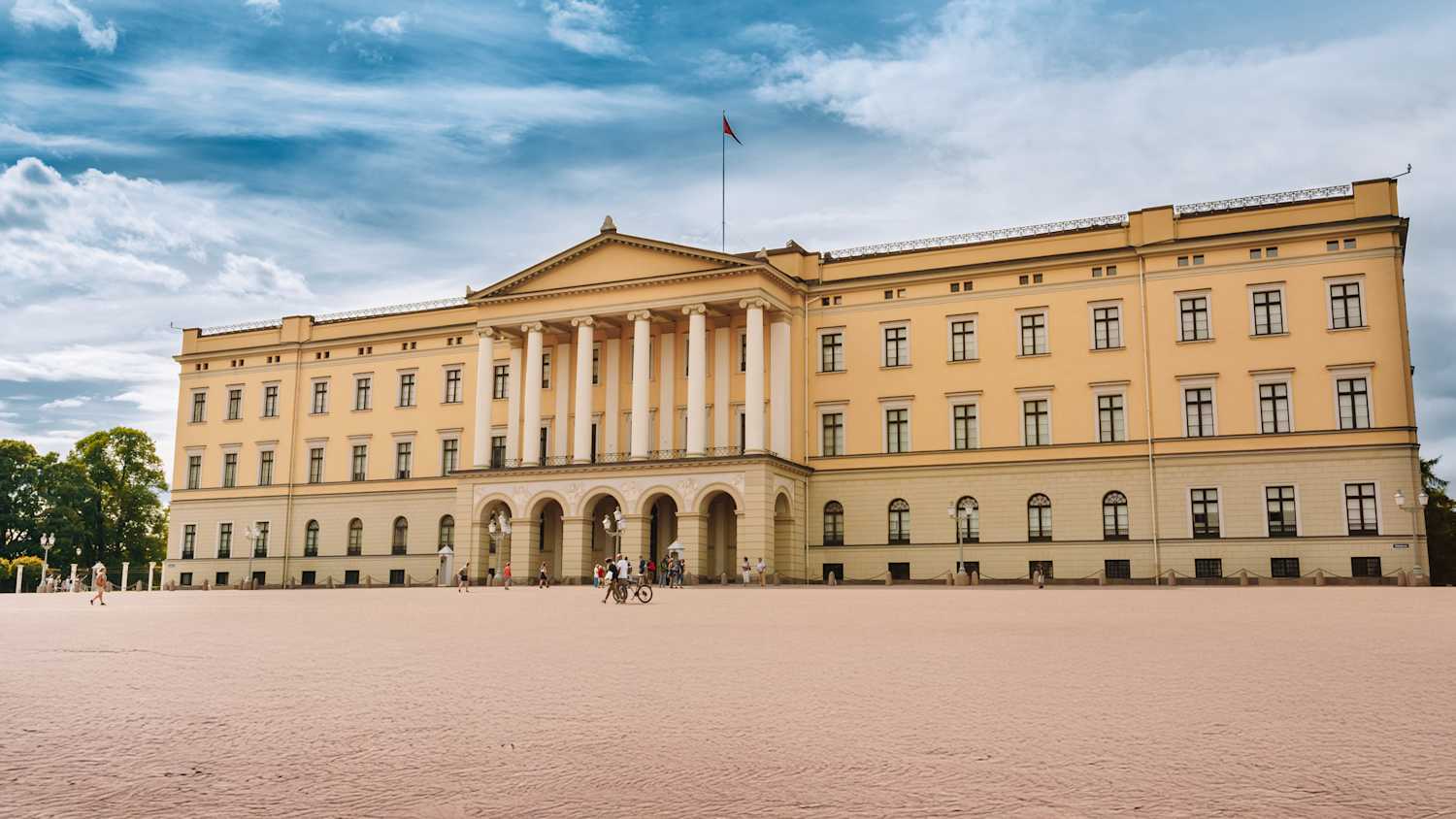 Außenansicht des Königspalasts in Oslo