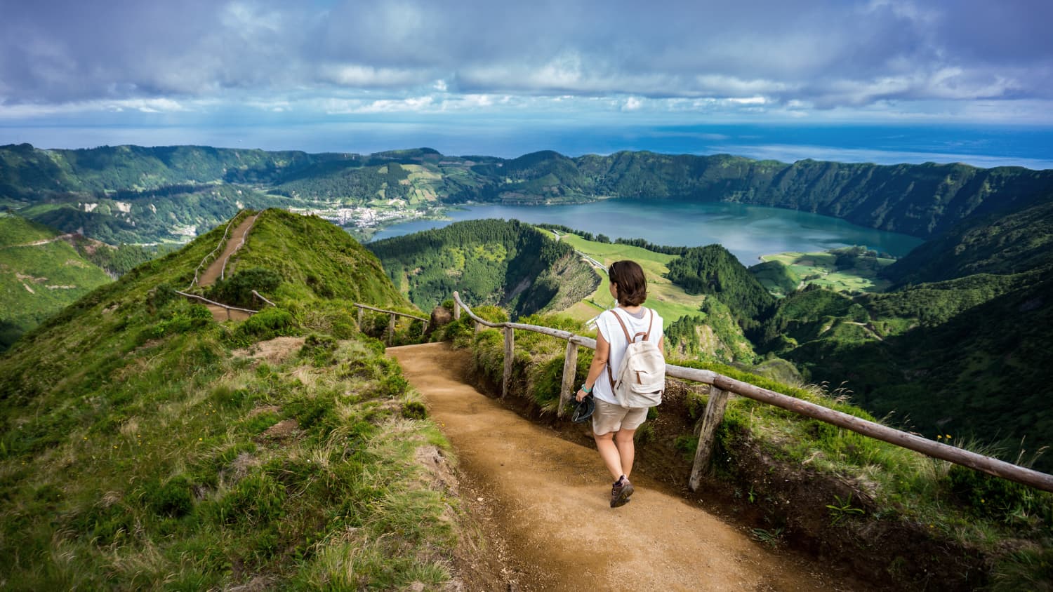 Ankunft über Lagoa das Sete Cidades , Azoren