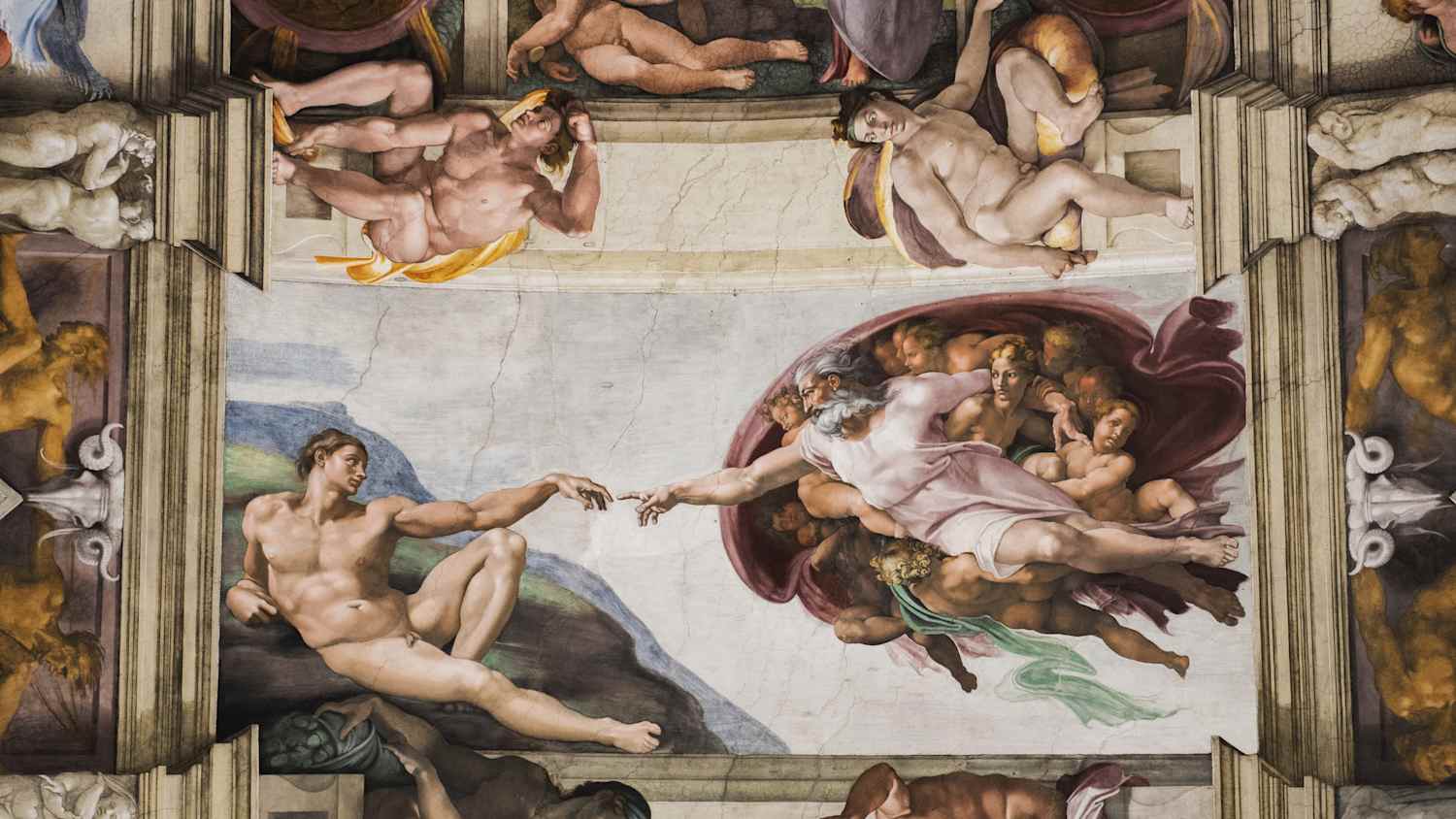 Michelangelos Erschaffung der Welt in der Sixtinischen Kapelle