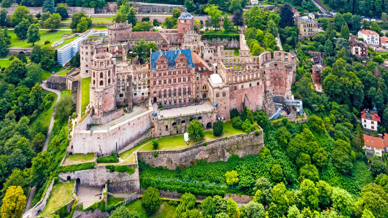 Luftaufnahme von Schloss Heidelberg