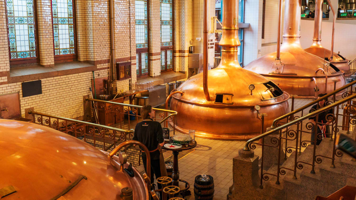 Die Braukessel der Heineken Brauerrei in Amsterdam