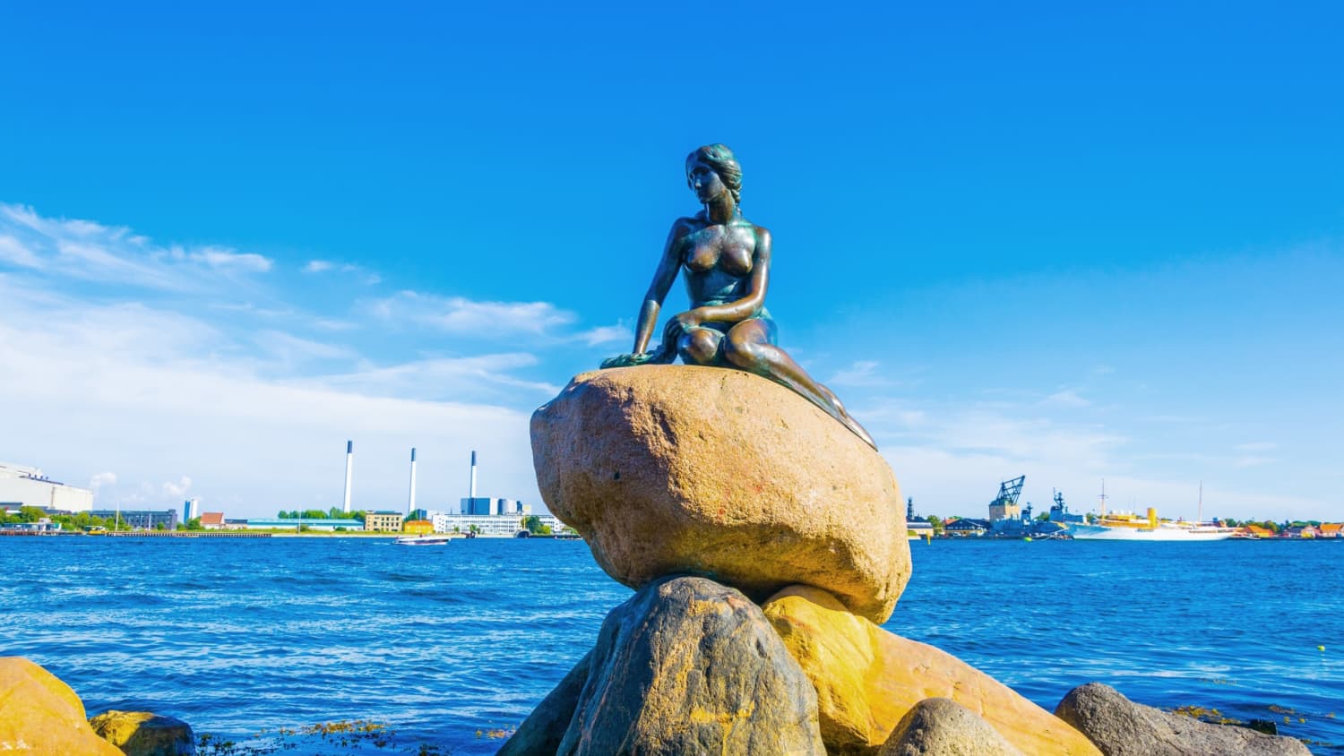 Das Wahrzeichen von Kopenhagen, die Statue der kleinen Meerjungfrau