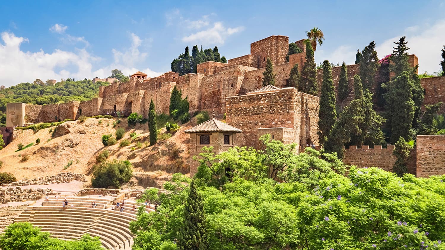 Eine sehenswürdigkeit in Malaga, die Palastanlage Alcazaba