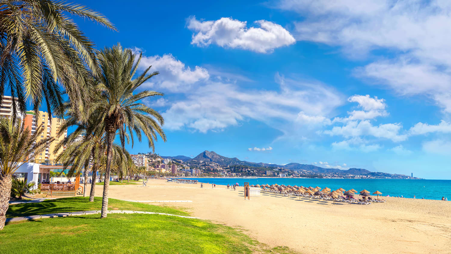 Der Stadtstrand von Malaga Malagueta