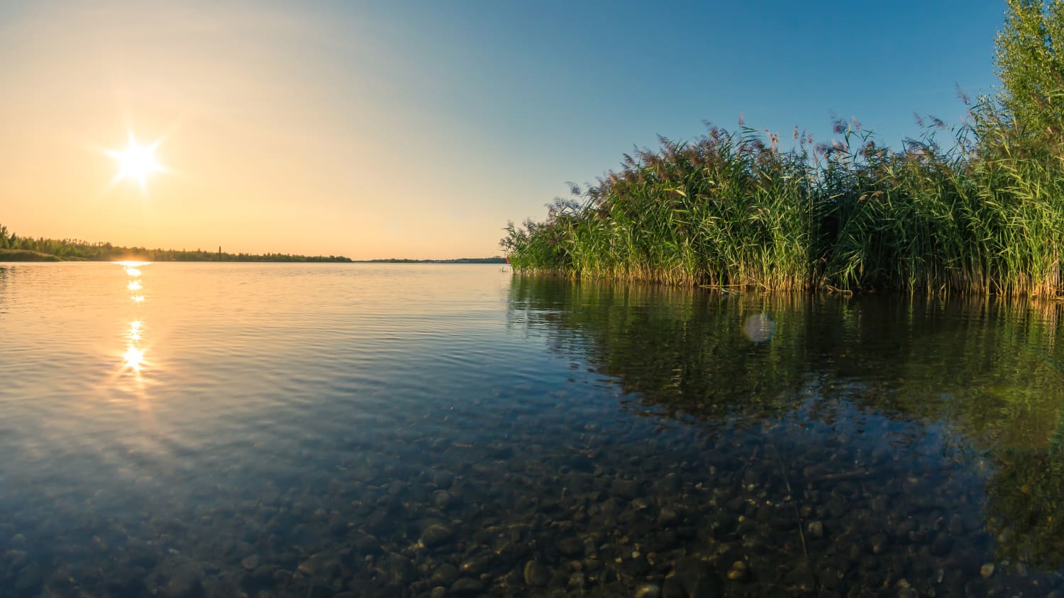 Sonnenuntergang am Markkleeberger See