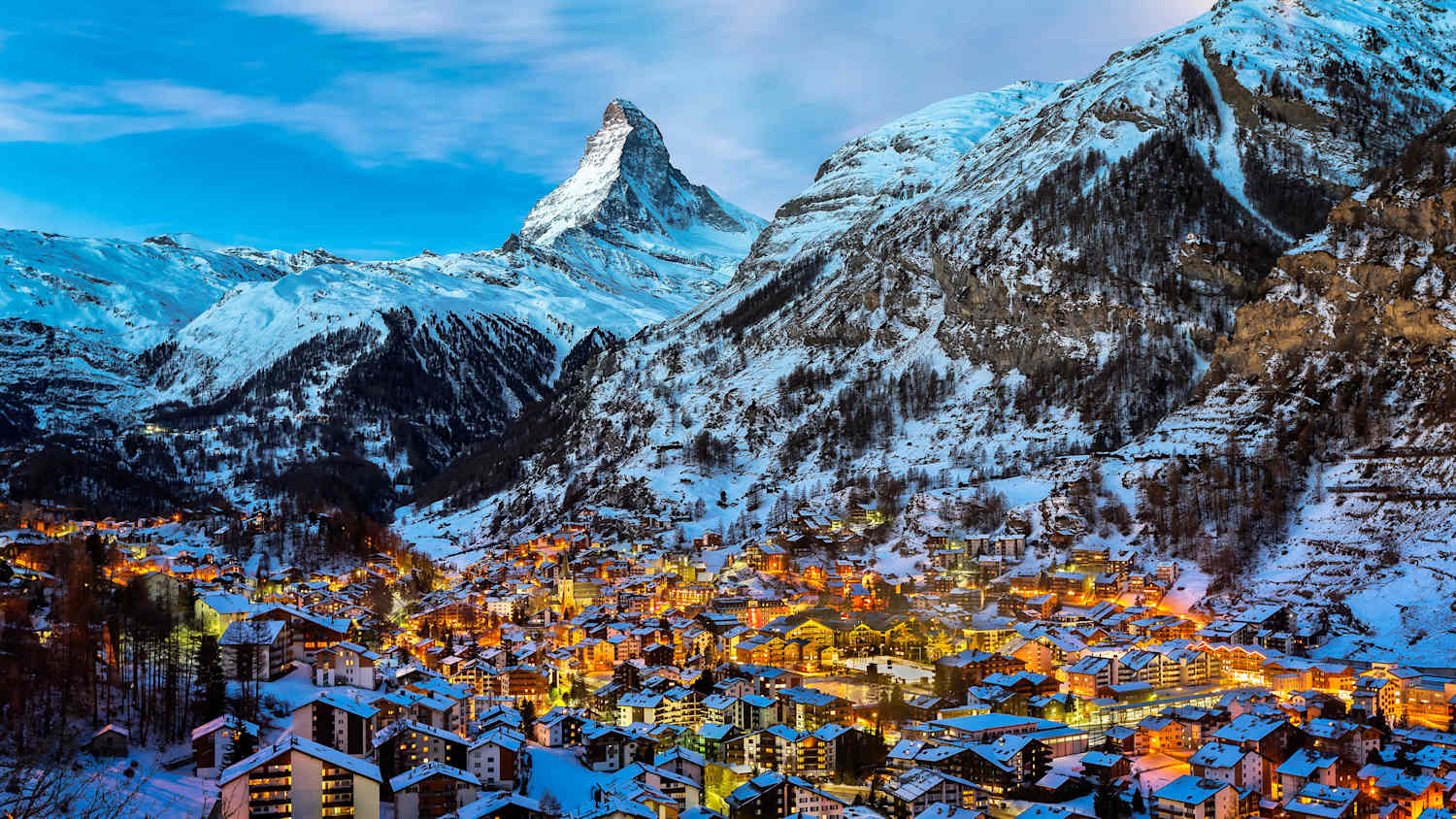 Blick auf das Matterhorn von Zermatt aus
