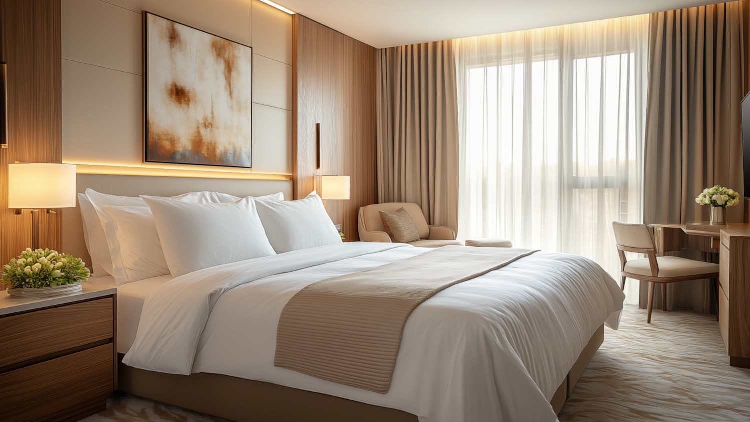 Ein leeres Hotelzimmer