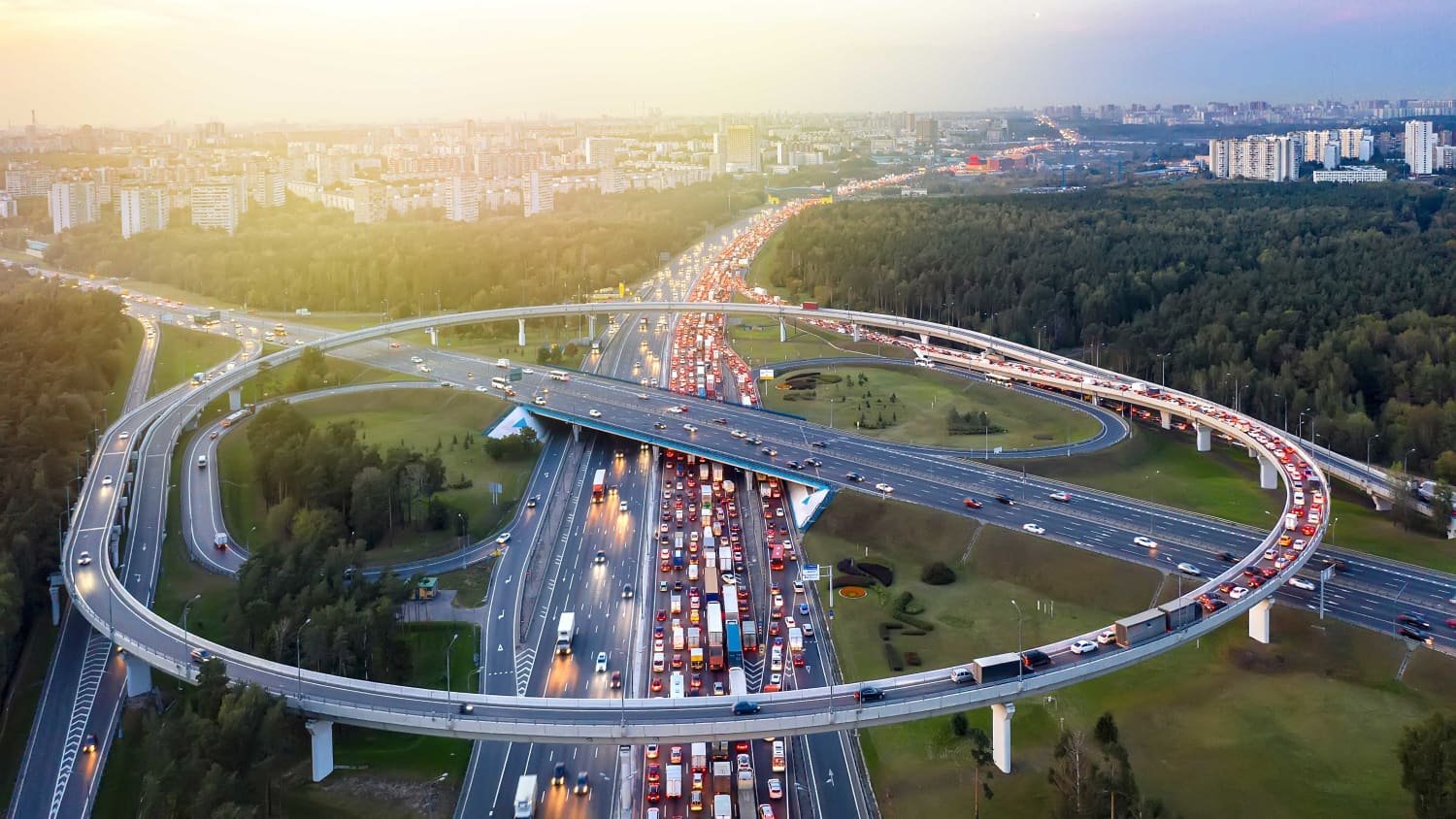 Blick auf Autobahnkreuz