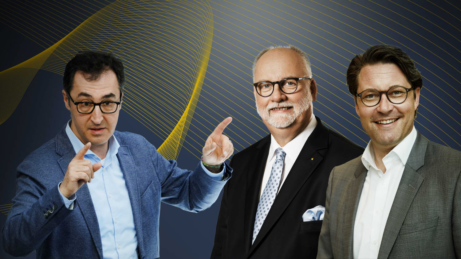Portraits von Cem Özdemir, Gerhard Hillebrand und Andreas Scheuer im Interviewformat