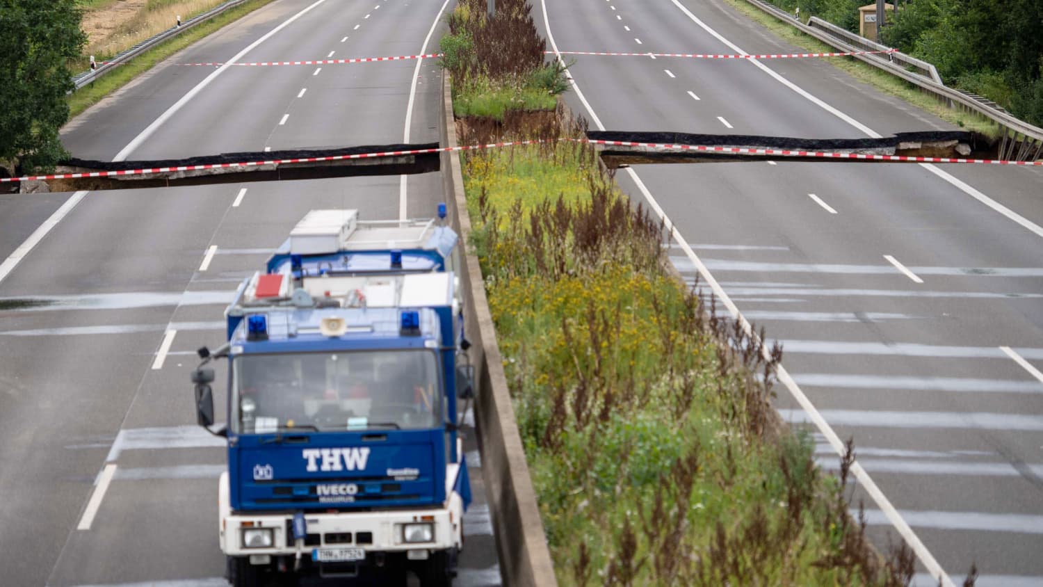 Die Autobahn A61 ist gesperrt