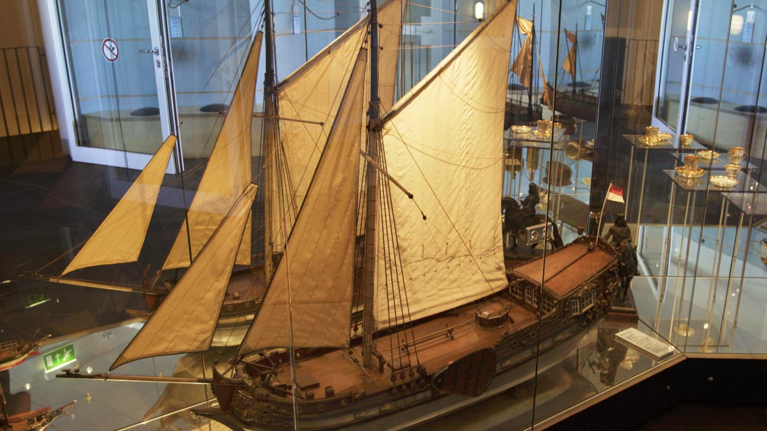 Ein Segelschiff Model im Schiffahrtsmuseum von Düsseldorf