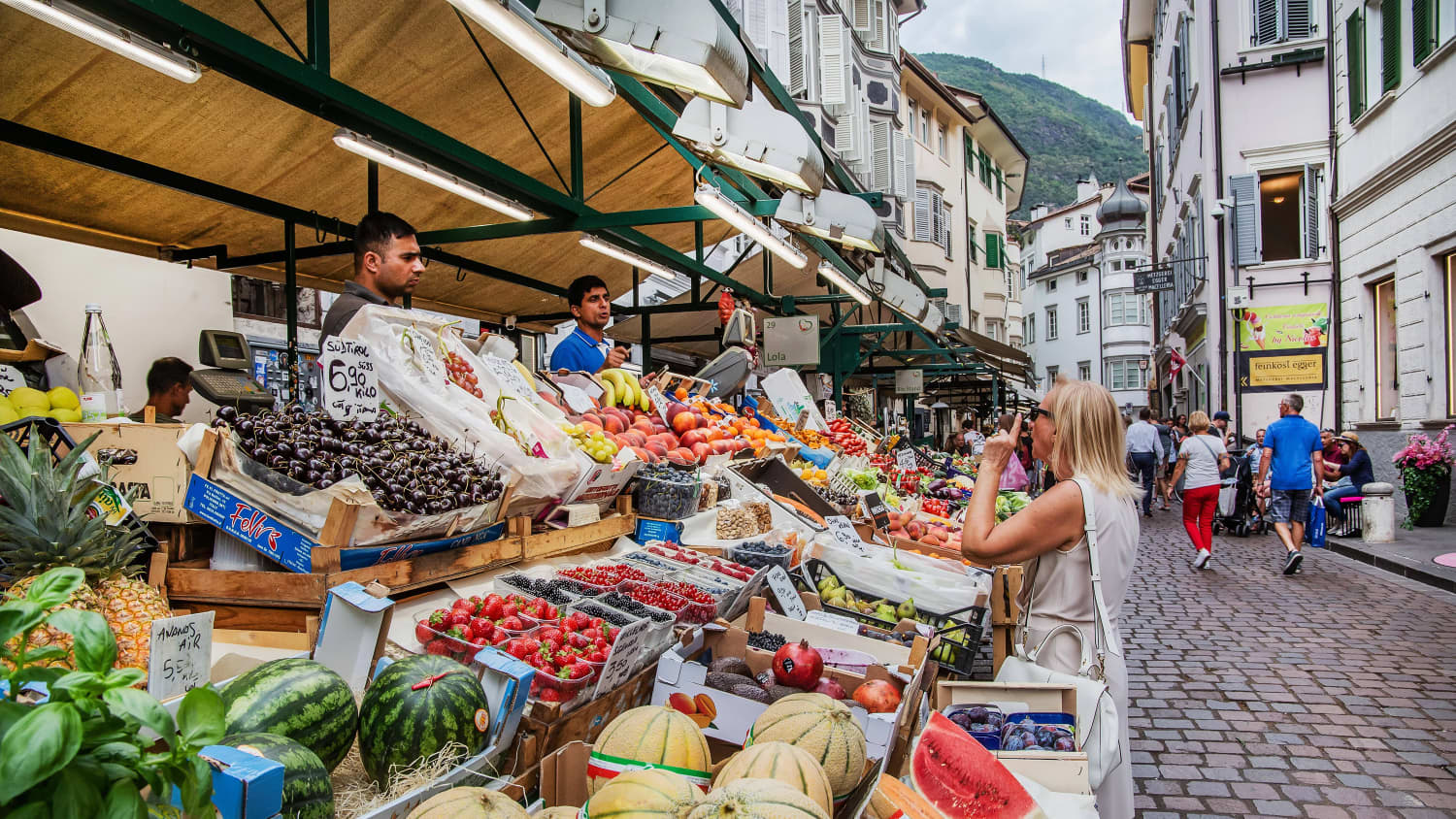 Aufnahme der Laubengasse in Meran