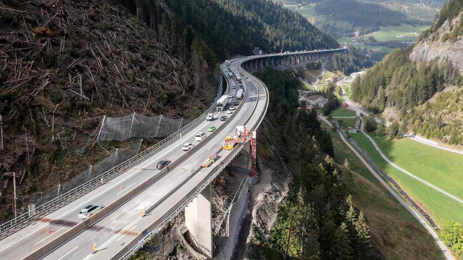 Baustelle auf der Brennerautobahn