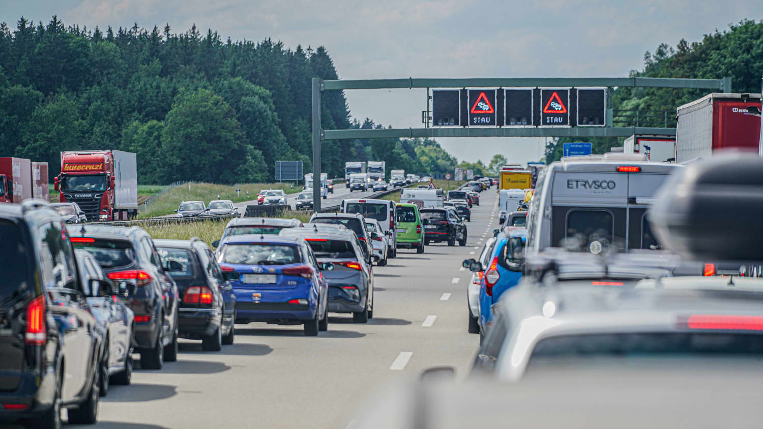 Stau auf einer deutschen Autobahn