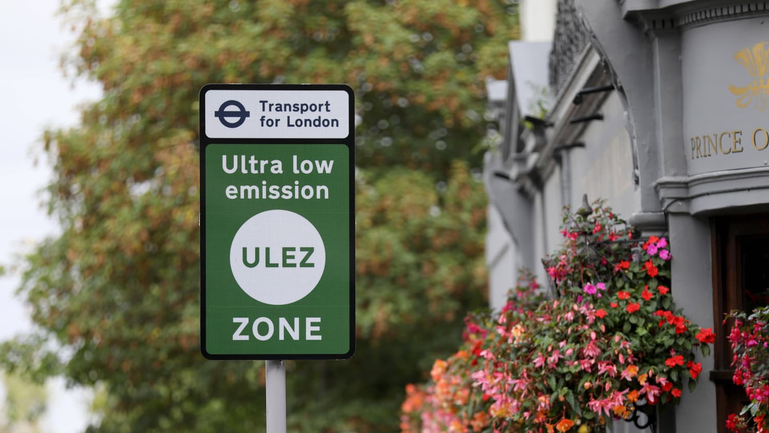 Schild zur Ultra Low Emission Zone in London