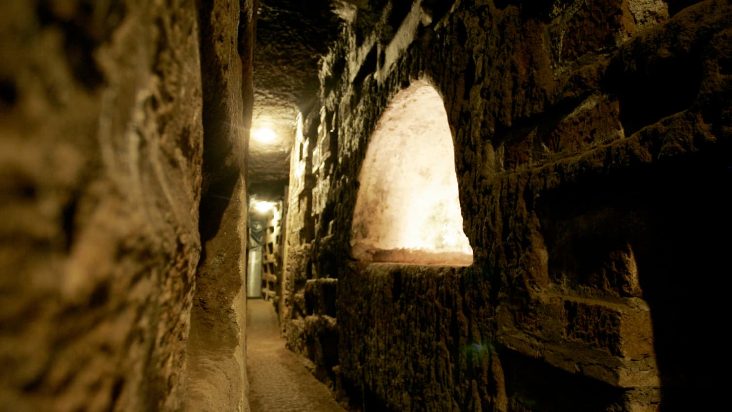In den Calixtus-Katakomben in Rom