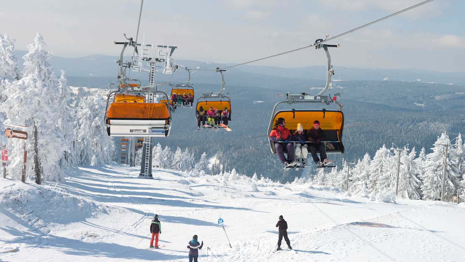 Skilifte im Skigebiet Klinovec in Tschechen