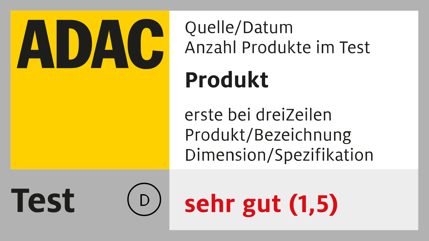 ADAC Gütesiegel Vorlage deutsch