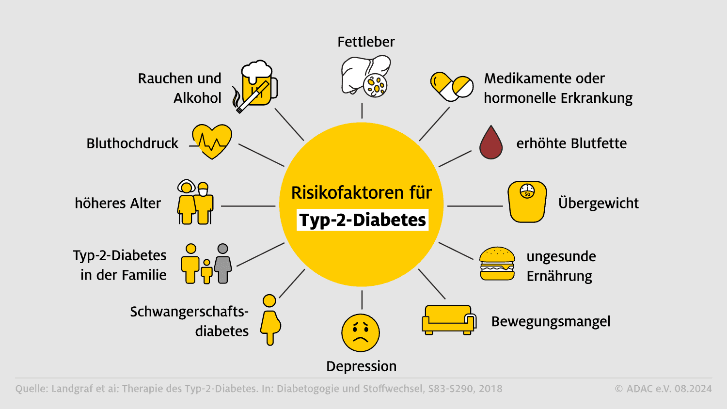 Schaubild Risikofaktoren Diabetes Typ 2