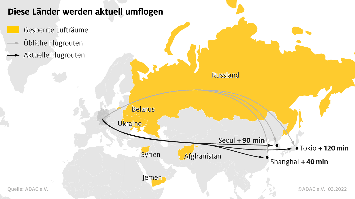 Ukraine-Flugroutenänderungen-Karte