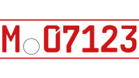 ein rotes Wechselkennzeichen 07 für Oldtimer