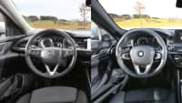 Vergleich des Cockpit bei BMW und Opel Kombi