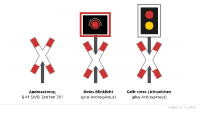 Andreaskreuz, Rotes Blinklicht; Gelb-rotes Lichtzeichen