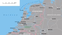Niederlande, Grenze, Nachbarländer, Landkarte