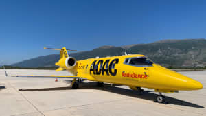 Ein Ambulanzflugzeug des ADAC