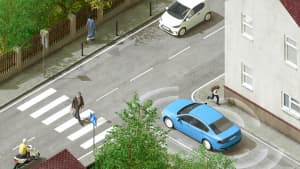 Illustration von einer Strasse aus der Vogelperspektive