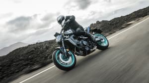 Aufnahme der fahrenden Yamaha MT-09