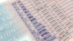 Die Rückseite eines Führerscheins mit den einzelnen Führerscheinklassen