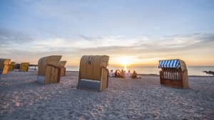 Ostsee-Strand bei Heiligenhafen bei Sonnenuntergang