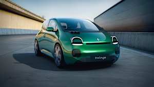 Frontansicht einer stehenden Renault Twingo E-Tech Studie