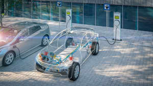 Durchsicht eines elektroautos
