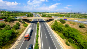 Autobahn AP7 bei Tarragona in Spanien