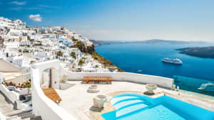 Hotel auf Santorini in Griechenland
