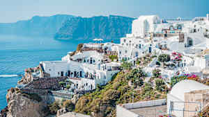 Weiße Häuser auf Santorini