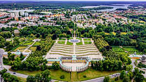 Luftbild der Stadt Potsdam mit Schloss Sanssouci