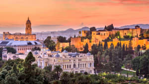 Stadtansicht von Malaga am Morgen