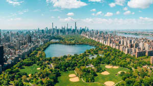 Blick auf New Yorks Skyline