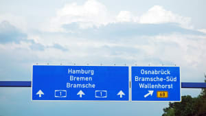 Aufnahme des Autobahnschildes auf der A1