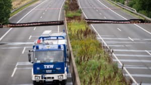 Die Autobahn A61 ist gesperrt