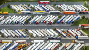 LKW-Abstellflaechen an der Autobahn-Raststaette der A 2, Rastplatz Hamm-Rhynern Nord
