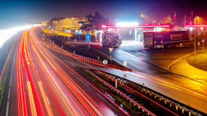 Die Autobahn A27 bei Langwedel an der Raststaette Goldbach