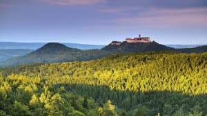 Blick vom Rennsteig auf die Wartburg bei Eisenach