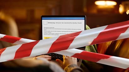 Eine Montage zum Thema Phishing Warnung im Internet