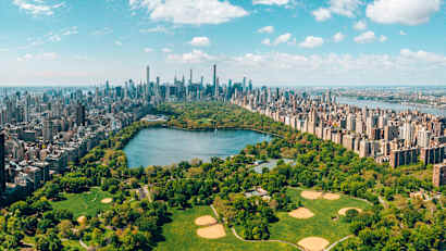 Blick auf New Yorks Skyline